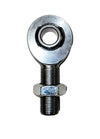 Metal rod end bearing on a white background